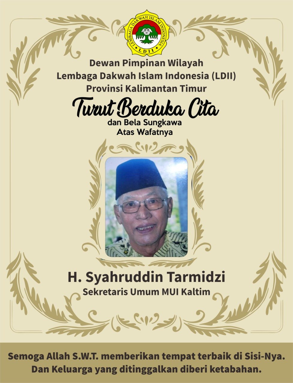 Turut berduka cita atas wafatnya H. Syahruddin Tarmidzi