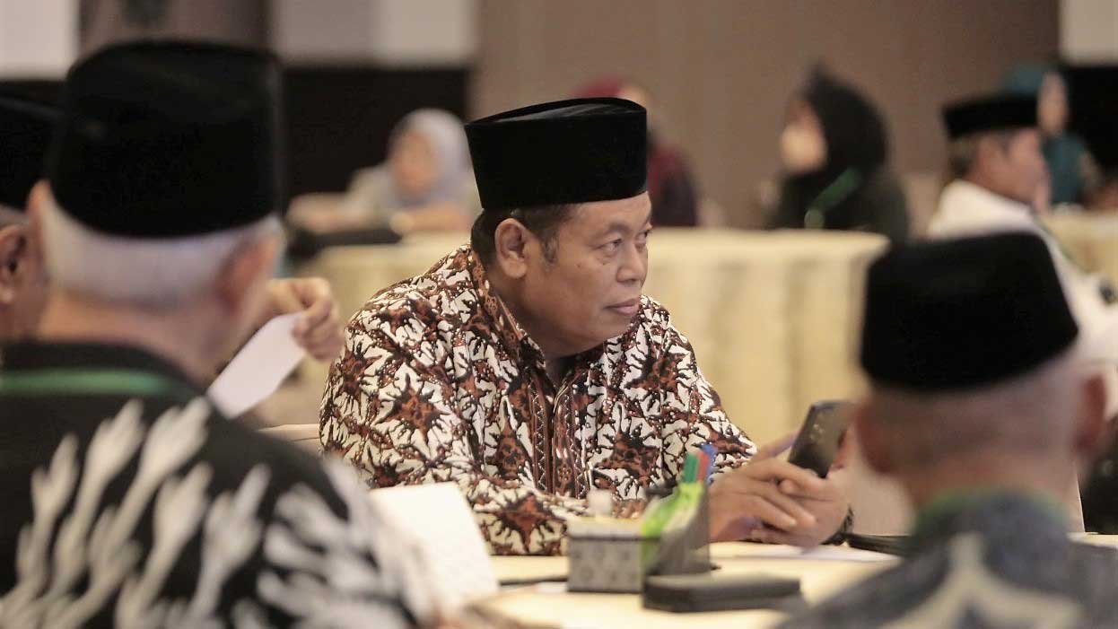 Wakil Ketua Umum Majelis Ulama Indonesia, KH Marsudi Syuhud dalam Tadarus Kebangsaan yang digelar LPOI di Jakarta, Sabtu (25/3). Foto: LINES