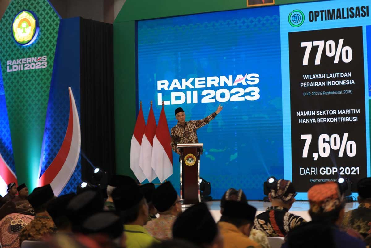 Ganjar Pranowo saat memaparkan Strategi Menuju Indonesia Unggul, bertempat Ponpes Minhaajurrosyidin, Jakarta, Rabu (8/11).. Foto: LINES